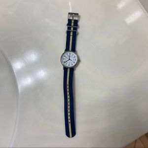 Blue and yellow watch